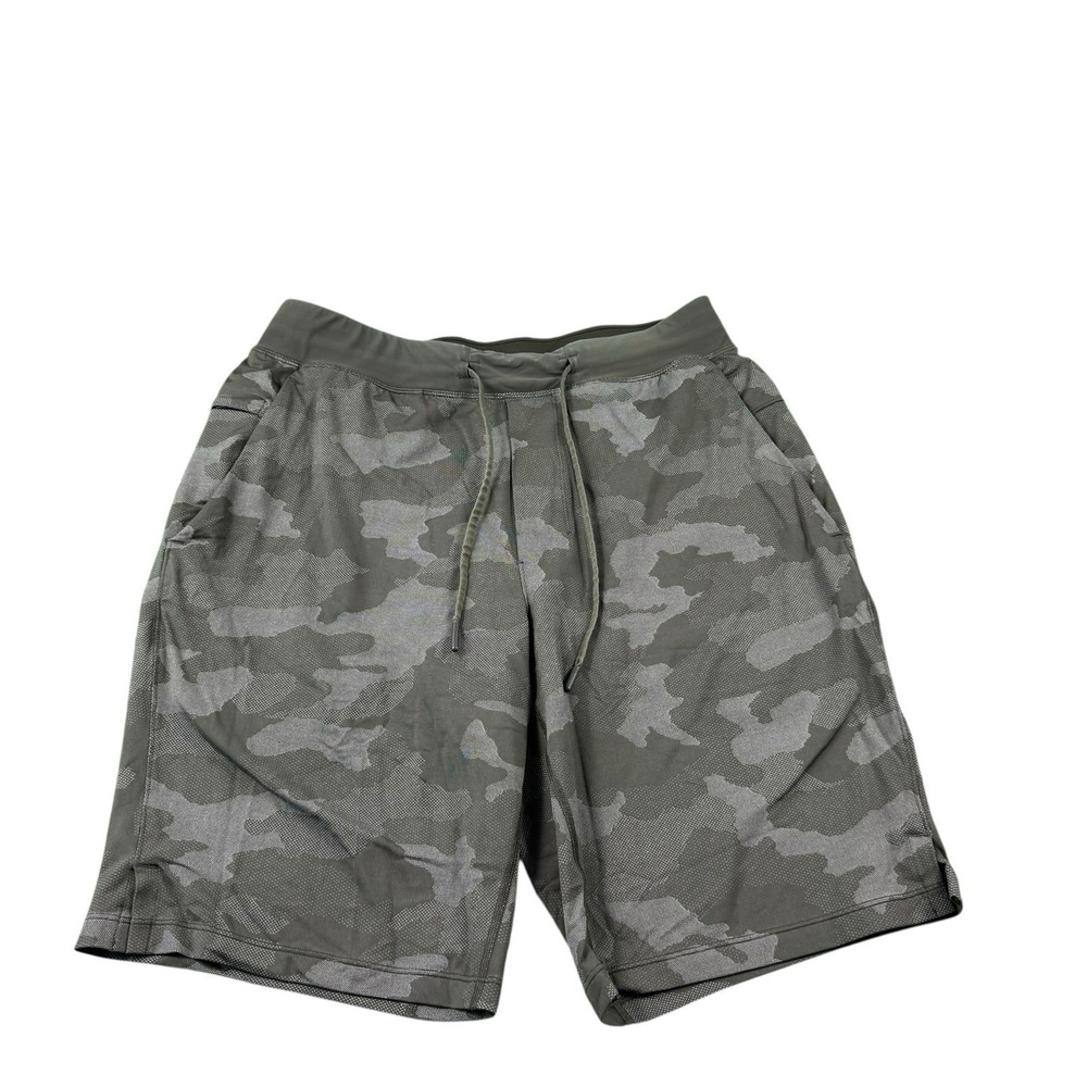 Lululemon Green Camo Liner Performance Athletic THE Short Medium